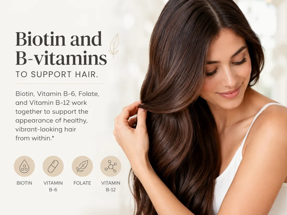 Biotin and B-vitamins to support hair