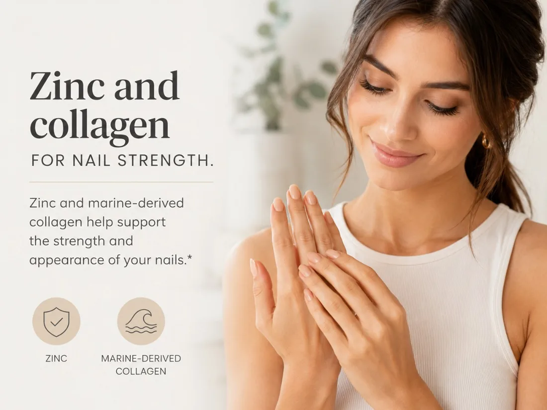 Zinc and collagen for nail strength