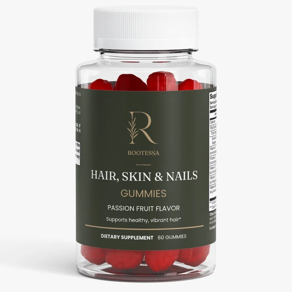 Rootessa Hair, Skin & Nails Gummies bottle